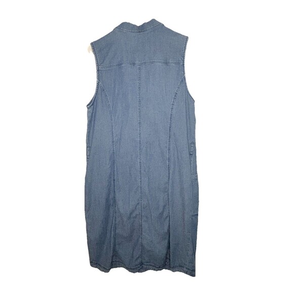 Soft Surroundings Dress Womens M Medium Denim High Point Sleeveless Button Up - Picture 2 of 6